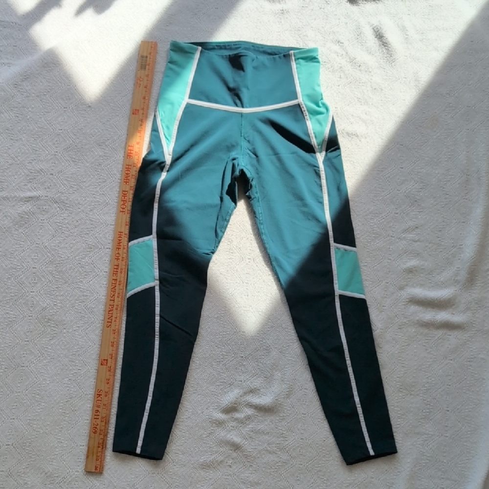 Reebok Teal and Dark Green Active Leggings
